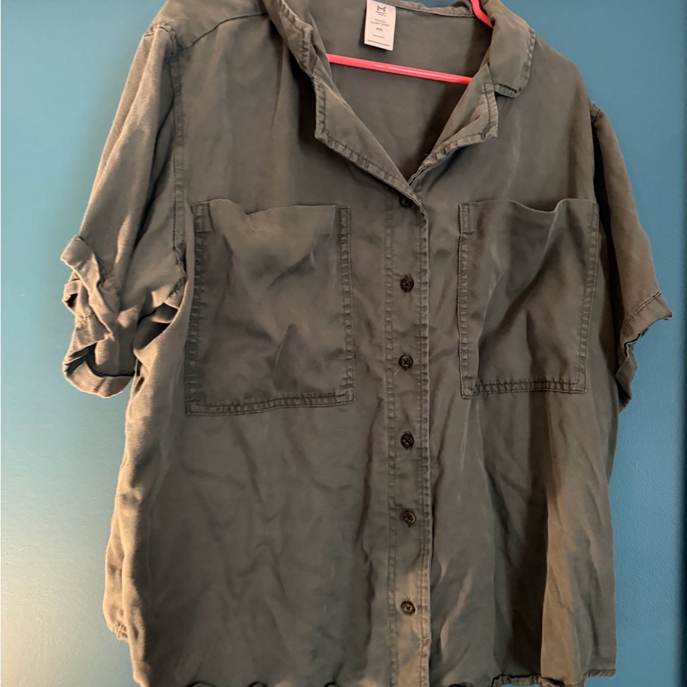 Olive Green Button Down Shirt